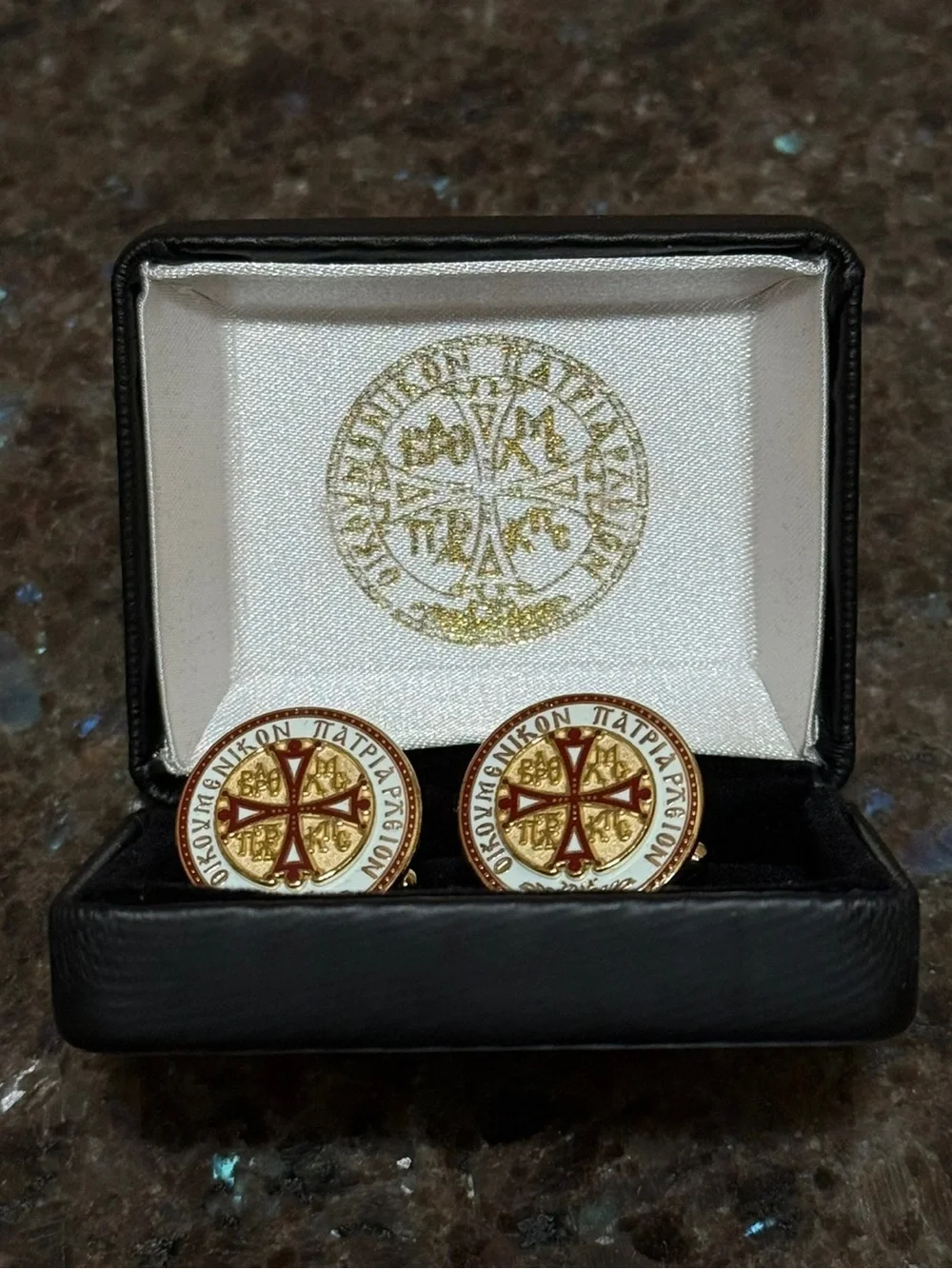 Vintage gold-tone Greek Orthodox cufflinks